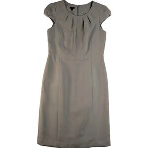 Talbots Top Pleated Sheath Dress Size 10 Cap Sleeve Business